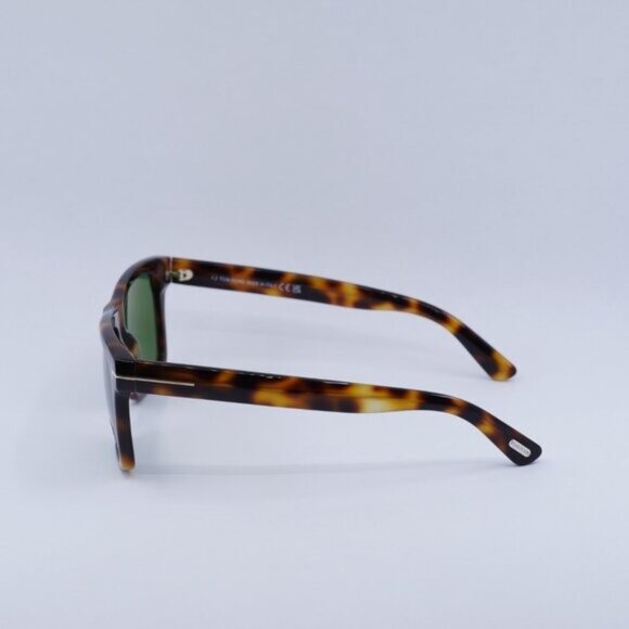 Tom Ford FT0906 53N Buckley02 Sunglasses Havana Square Frame, Green Lenses - Picture 8 of 10